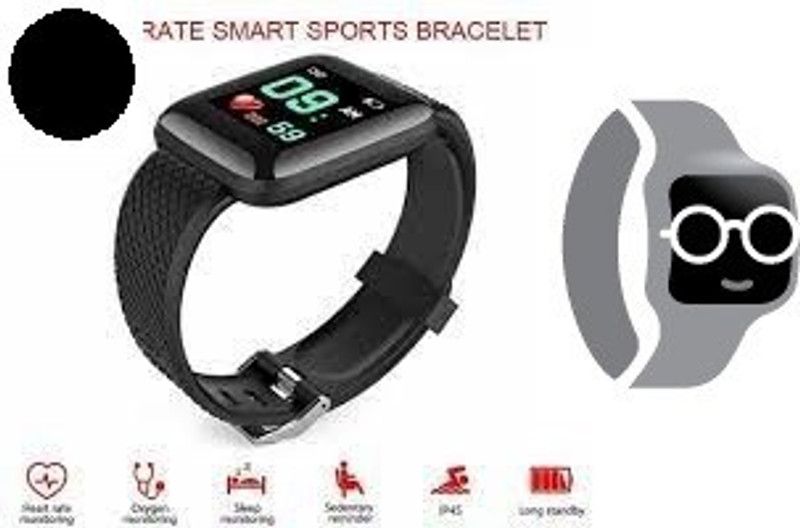 BYMAYA A552 ID116_ADVANCE ACTIVITY TRACKER MULTI FACES SMART WATCH (PACK OF 1) Smartwatch  (Black Strap, Free)