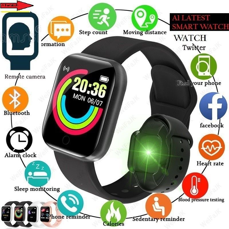 DEROWN S2688_A1 ADVANCE STEP COUNT MULTI FACES SMART WATCH BLACK(PACK OF 1) Smartwatch  (Black Strap, Free)