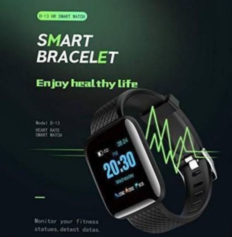 Y2H Enterprises ID116 SMART BLUETOOTH WATCH BAND WATERPROOF Smartwatch  (Black Strap, FREE SIZE)