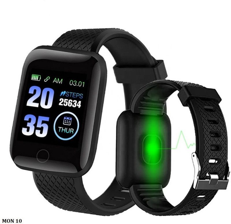 Stybits D101 | ID116Advance Step Count, Heart Rate Monitor Bluetooth Smartwatch Smartwatch  (Black Strap, Free)