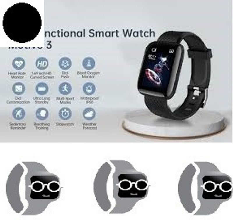 YORBAX A578 ID116_PRO HEART RATE MULTI SPORTS SMART WATCH (PACK OF 1) Smartwatch  (Black Strap, Free)