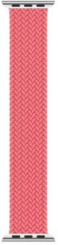 Casebudz Braided Solo Loop for Apple Watch 1/2/3/4/5/SE/6/7/8 (42/44/45 mm ; Small) Smart Watch Strap  (Pink)
