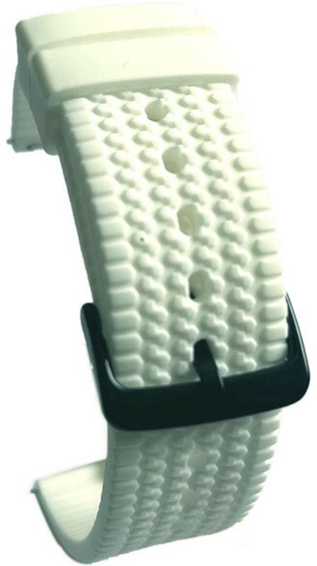 Melfo Textured Rubber Strap Compatible with Garmin Forerunner 245 Smart Watch Strap  (White)