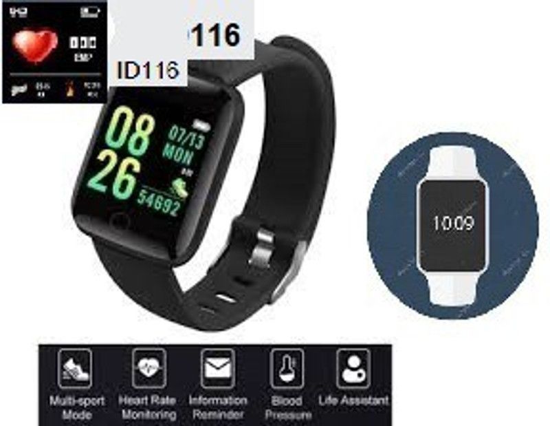 YORBAX A2438 ID116_PRO HEART RATE MULTI SPORTS SMART WATCH (PACK OF 1) Smartwatch  (Black Strap, Free)