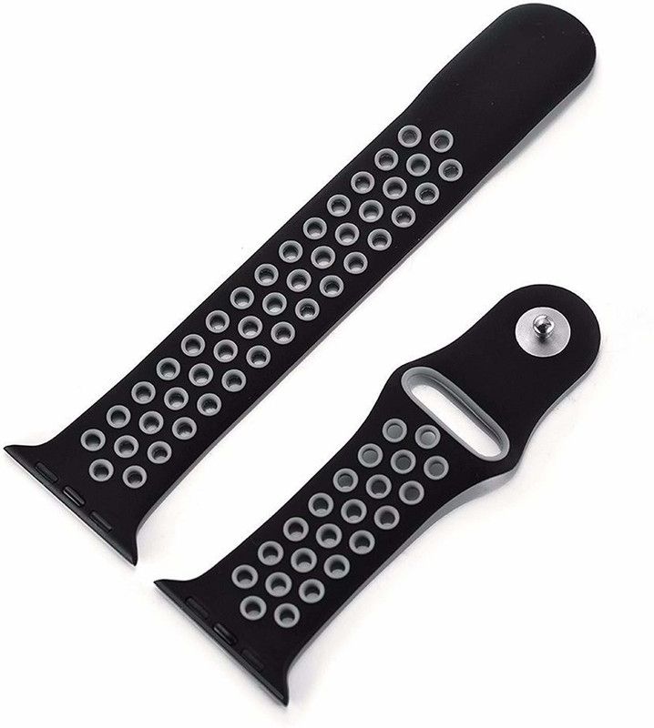 ICREATOR Watch Band 42/44 mm , Smooth , Soft , Rubber Smart Watch Strap  (Black)