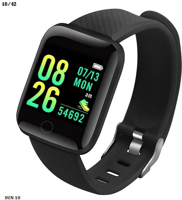 Bymaya A344(ID116) HEART RATE ACTIVITY TRACKER SMART WATCH(PACK OF 1)(PACK OF 1) Smartwatch  (Black Strap, free)