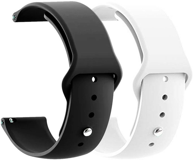 AOnes Pack of 2 Silicone Belt Watch Strap for Huawei Watch Gt 2 Pro Smart Watch Strap  (Black, White)