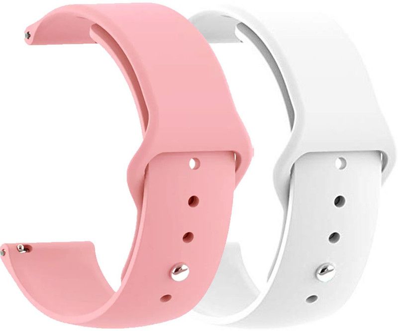 AOnes Pack of 2 Silicone Belt Watch Strap for Motorola Moto 360 (3rd Gen) Smart Watch Strap  (Pink, White)