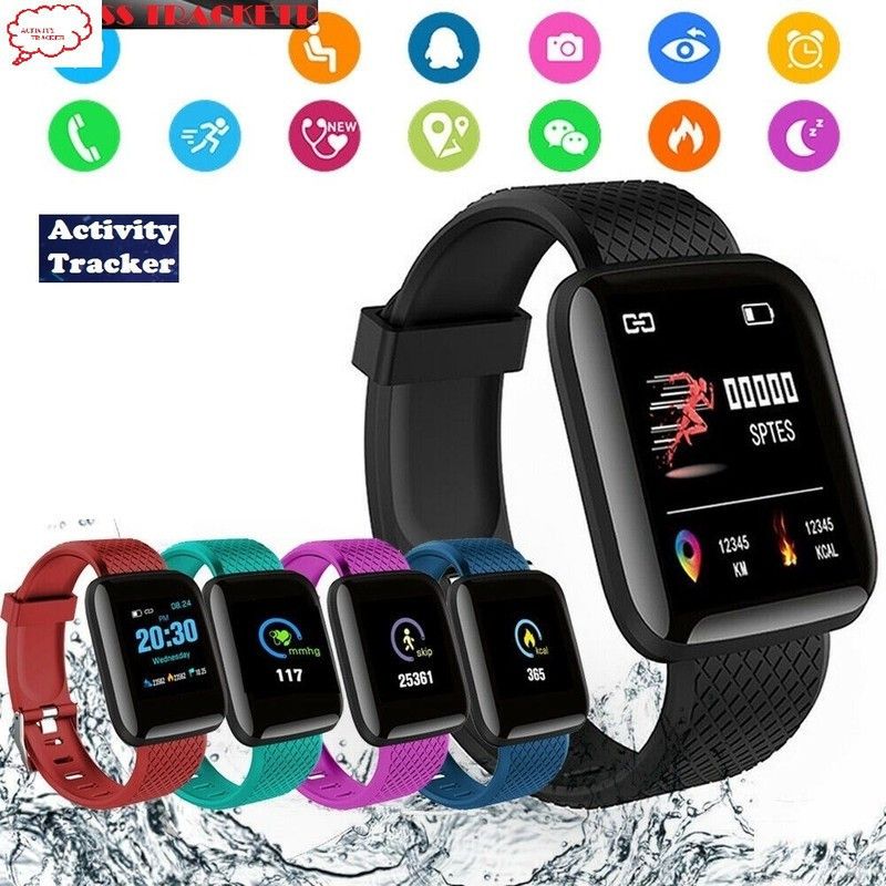 Bydye E1527 PLUS_ID116 ACTIVITY TRACKER SLEEP TRACKER SMART WATCH BLACK (PACK OF 1) Smartwatch  (Black Strap, Free)