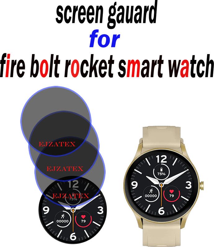 ejzatex Screen Guard for FIRE BOLT ROCKET SMART WATCH  (Pack of 3)
