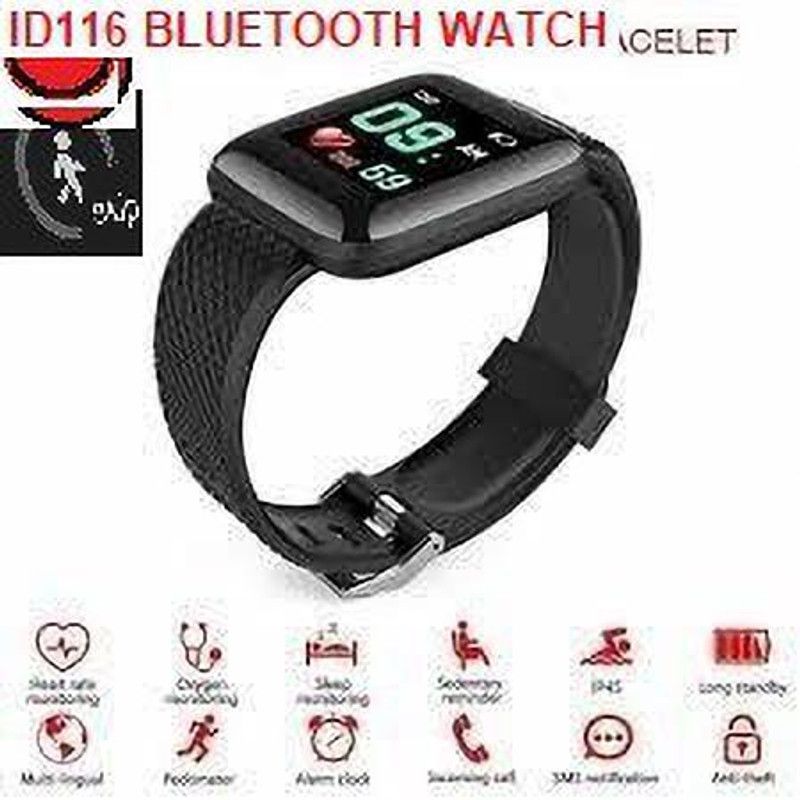 YORBAX S228 ID116_LATEST FITNESS TRACKER BLUETOOTH SMART WATCH BLACK(PACK OF 1) Smartwatch  (Black Strap, Free)