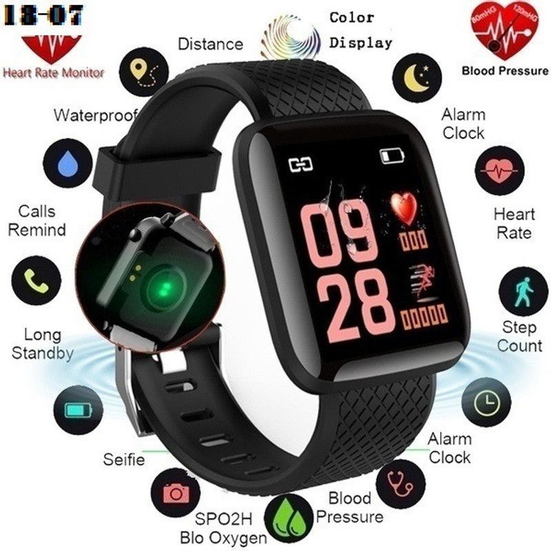 Bashaam A191(ID116) MULTI SPORTS STEP COUNT SMART WATCH(PACK OF 1)(PACK OF 1) Smartwatch  (Black Strap, free)