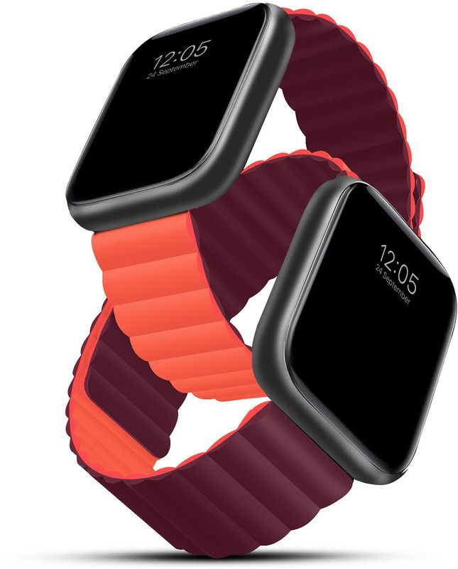 Gripp REVERSER Silicone Magnetic Smart Watch Strap for 42/44/45mm Series 7/6/5/4/3/2/1 Smart Watch Strap  (Red)