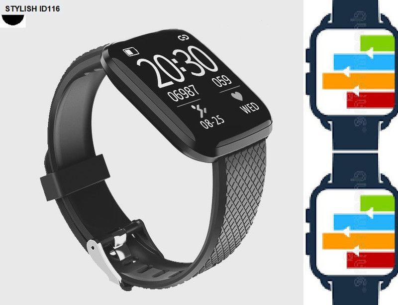 YORBAX A2004 ID116_ADVANCE ACTIVITY TRACKER MULTI FACES SMART WATCH (PACK OF 1) Smartwatch  (Black Strap, Free)