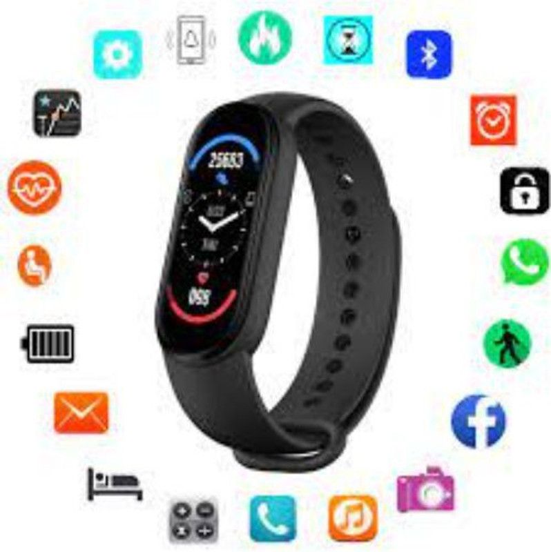 Syara ARU_210J_M6 Smart band  (Black Strap, Size : Free)