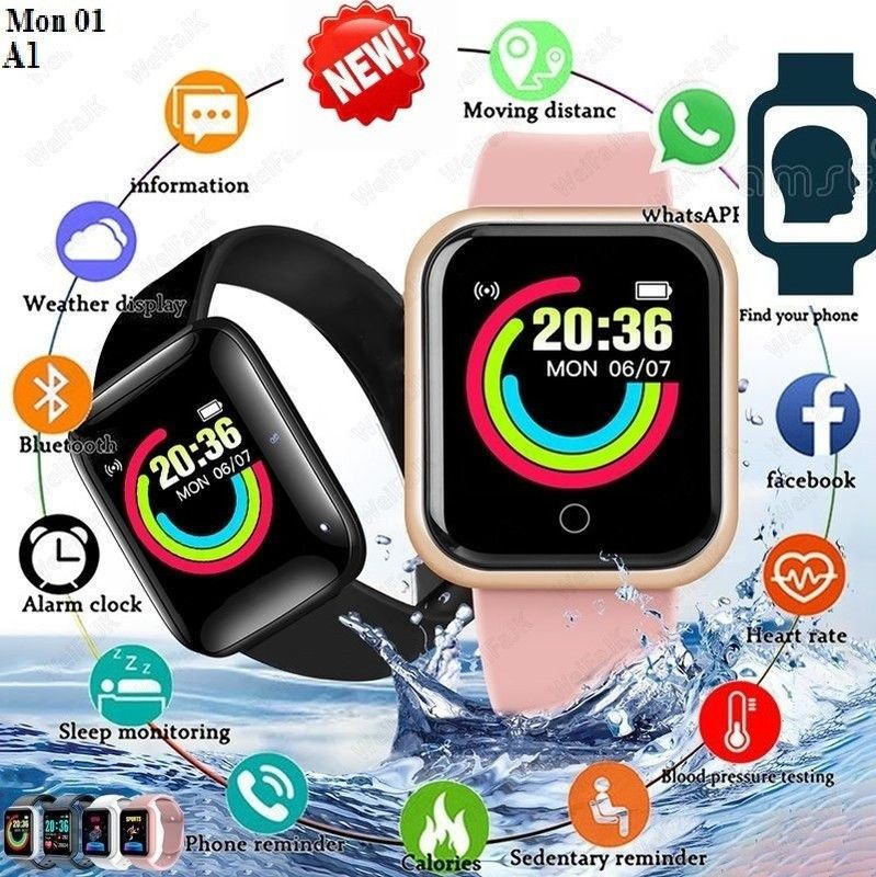 Bymaya G425(D20) ULTRA FITNESS TRACKER STEP COUNT SMART WATCGBLACK(PACK OF 1) Smartwatch  (Black Strap, free)