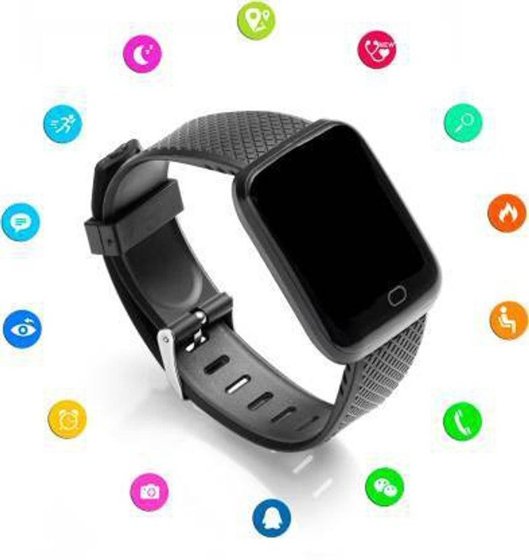 jorugo A495(ID116) MULTI SPORTS STEP COUNT SMART WATCH(PACK OF 1)(PACK OF 1) Smartwatch  (Black Strap, free)