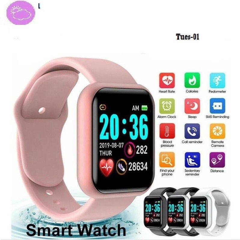 Bygaura Q1(D20) LATEST FITNESS TRACKER ACTIVITY TRACKER SMART WACTHPINK(PACK OF 1) Smartwatch  (Pink Strap, FREE)