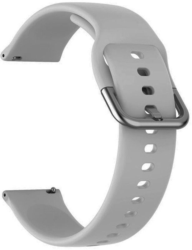 AOnes 20mm Silicone Belt Watch Strap with Metal Buckle Compatible for Knotyy Ofit Smart Watch Strap  (Grey)