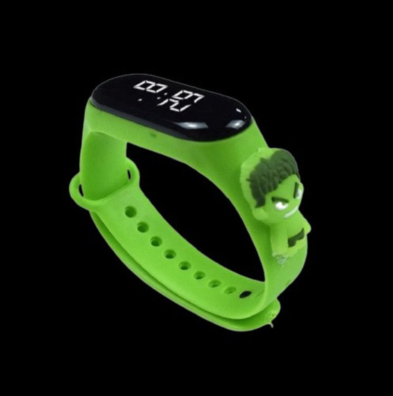 Raysx Hulk Character Smart Band Look  (Green Strap, Size : Free)