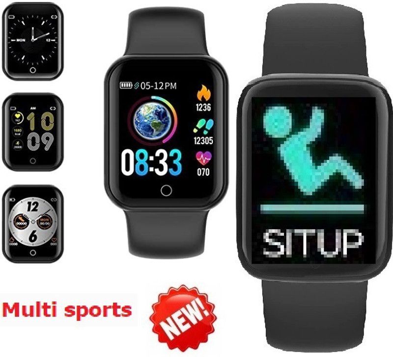 Jocoto S174 (D20) ADVANCE MULT FACES HEART RATE SMART WATCH BLACK(PACK OF 1) Smartwatch  (Black Strap, free)