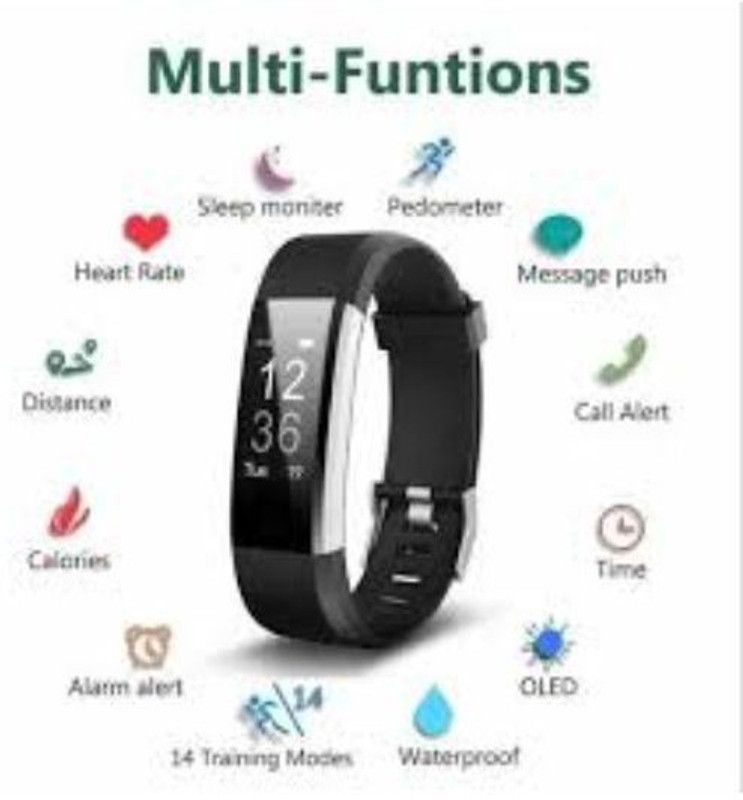 Guggu UPU_165U_ID115 Smart band Smartwatch  (Black Strap, Free)
