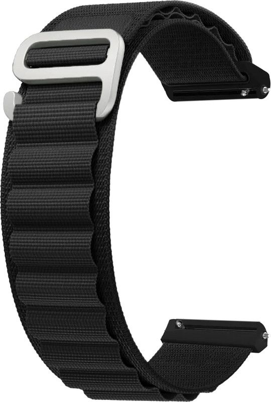ACM Watch Strap Nylon Hook for Fire-Boltt Incredible Bsw023 Smartwatch Band Black Smart Watch Strap  (Black)