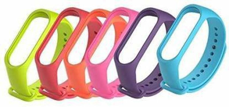 KHR Xiaomi Mi Band 3/4 / Mi Band 3/4 (Watch Not Included) Smart Band Strap Smart Band Strap  (Green, Red, Orange, Pink, Purple, Blue)
