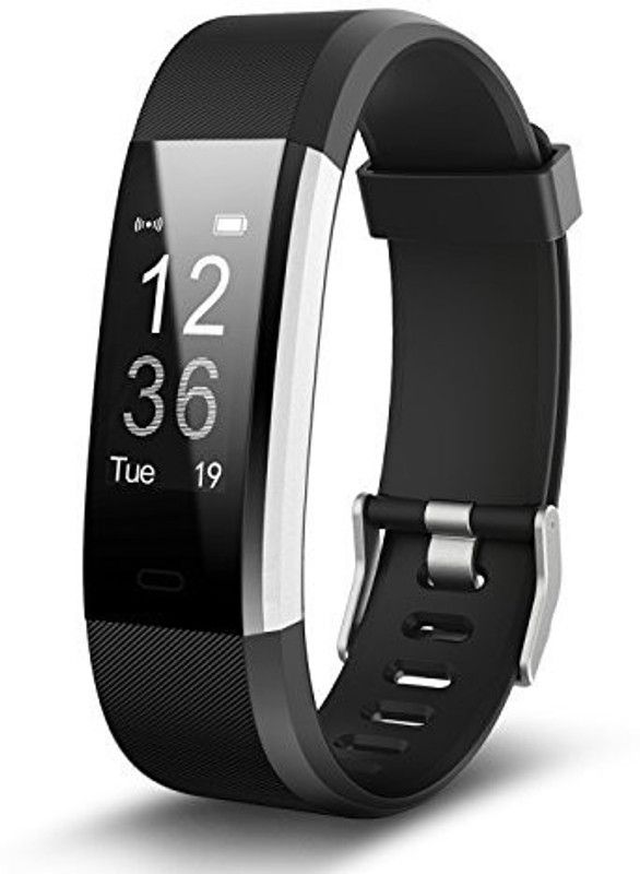 Iwear id115 plus hr Fitness Smart Band  (Black Strap, Size : M)
