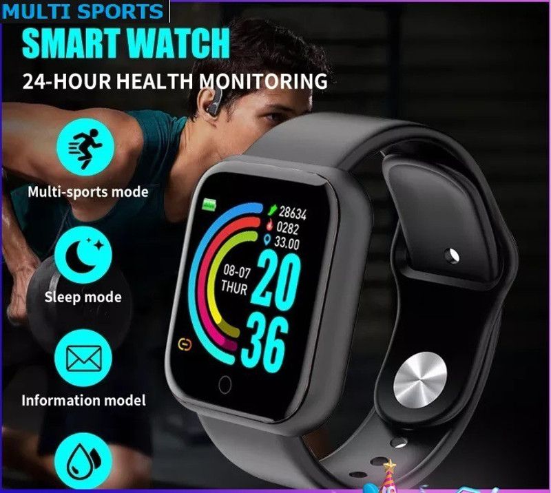 Jocoto S712 (D20) MAX ACTIVITY TRACKER STEP COUNT SMART WATCH BLACK(PACK OF 1) Smartwatch  (Black Strap, free)
