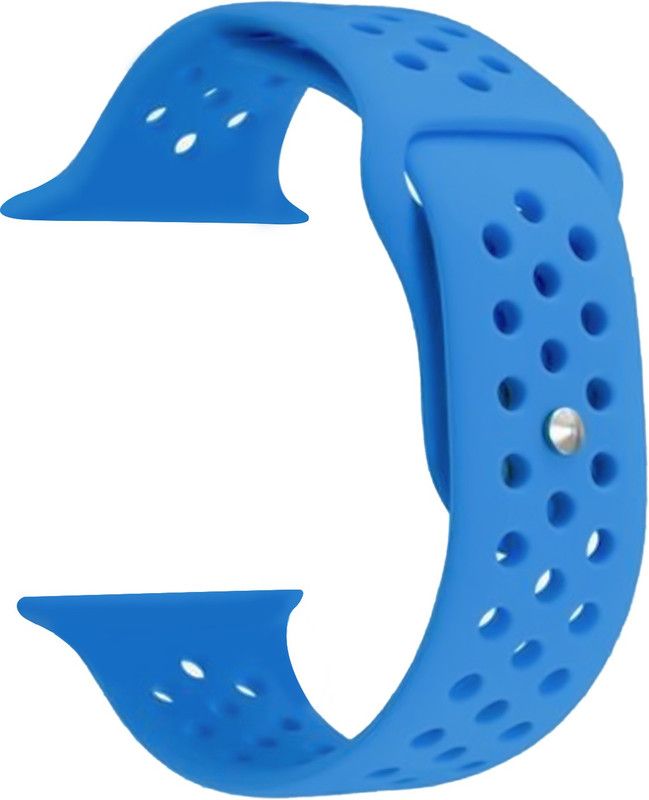 CellFAther Sports Silicon Dotted Strap Band for iWatch 42mm Series 1 2 3 (Blue) Smart Watch Strap  (Blue)