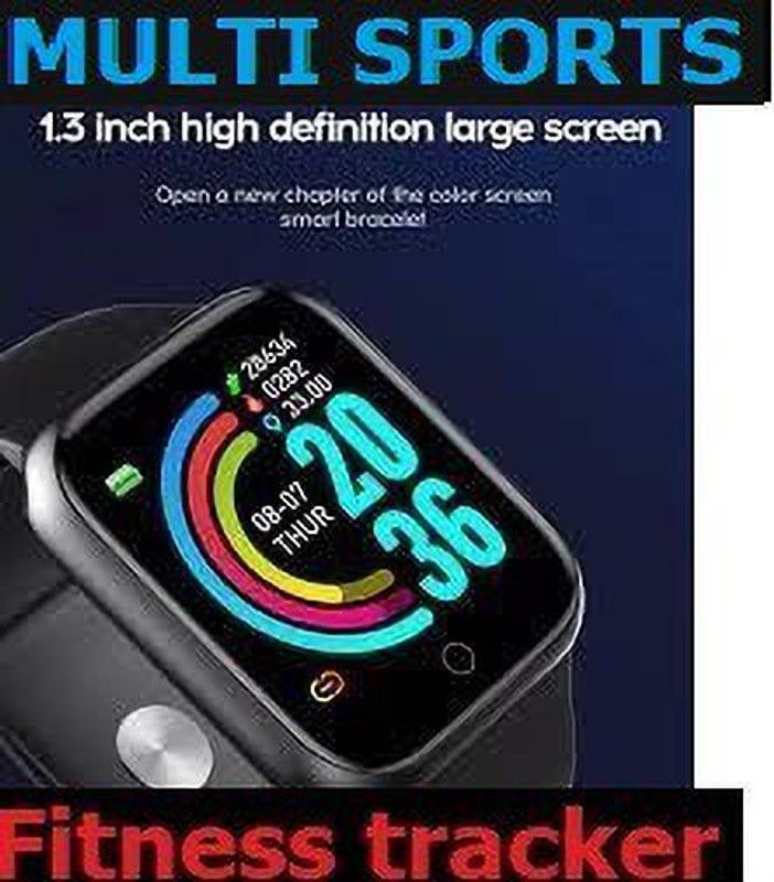 Bymaya S802 (D20) MAX ACTIVITY TRACKER HEART RATE SMART WATCH BLACK(PACK OF 1) Smartwatch  (Black Strap, free)
