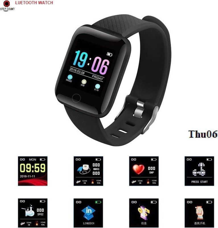 YORBAX S2576 ID116_PLUS ACTIVITY TRAKCER BLUETOOTH SMART WATCH BLACK(PACK OF 1) Smartwatch  (Black Strap, Free)