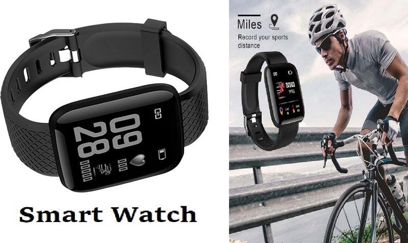 Ykarn Trades O180_ID116 _ID116 Advance Water Proof, Sports Mode Multi Feature Bluetooth Smartwatch  (Black Strap, Free)