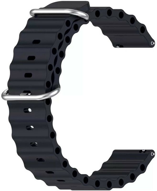 Melfo Soft Rubber Strap Compatible with Boat Lunar Pro Smart Watch Smart Watch Strap  (Black)