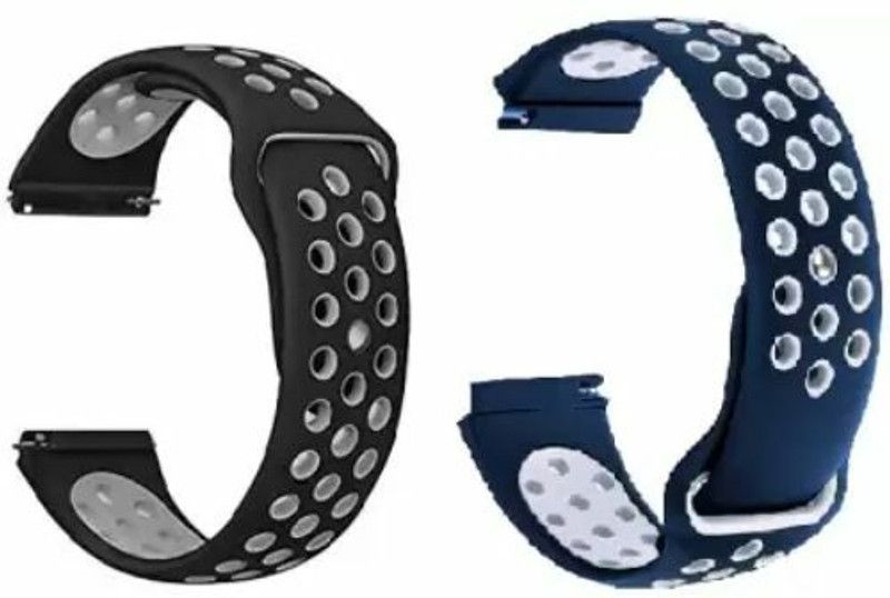 itup (2-Pair) Soft Silicone Sport Smart Watches Straps Compatible with All 20mm Smart Watch Strap  (Mullti Color)