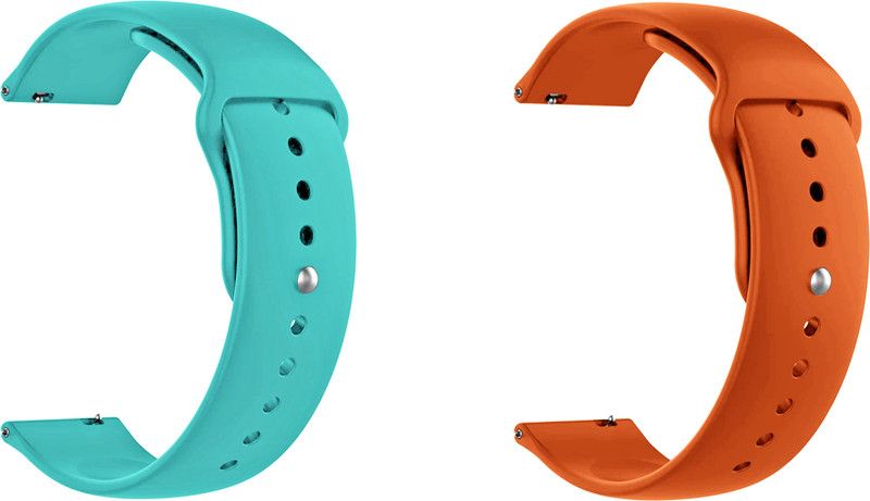 ACM Pack of 2 Watch Strap for Fire-Boltt Ring 3 Bsw043 Smartwatch (Light Blue/Orange Smart Watch Strap  (Mullti Color)