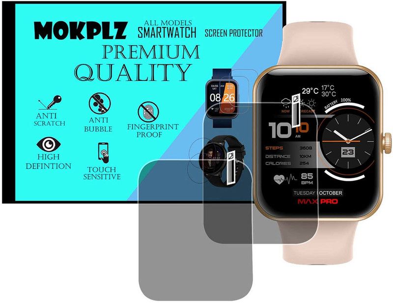 MOKPLZ Screen Guard for MAXIMA MAX PRO SAMURAI SMARTWATCH  (Pack of 2)