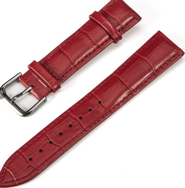 Melfo Textured Synthetic Leather Strap Compatible with Realme Techlife Watch S100 Smart Watch Strap  (Red)