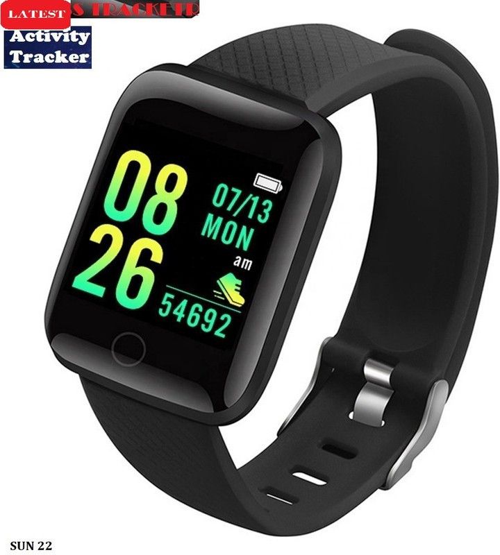 Bydye E519 PLUS_ID116 ACTIVITY TRACKER SLEEP TRACKER SMART WATCH BLACK (PACK OF 1) Smartwatch  (Black Strap, Free)