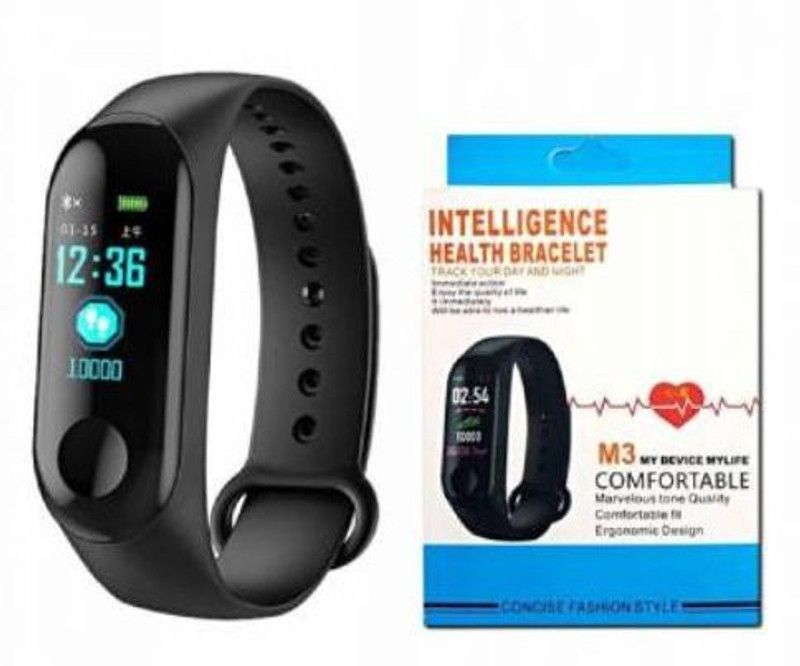 SYARA EOC_384J_M3 Fitness band  (Black Strap, Size : Free Size)