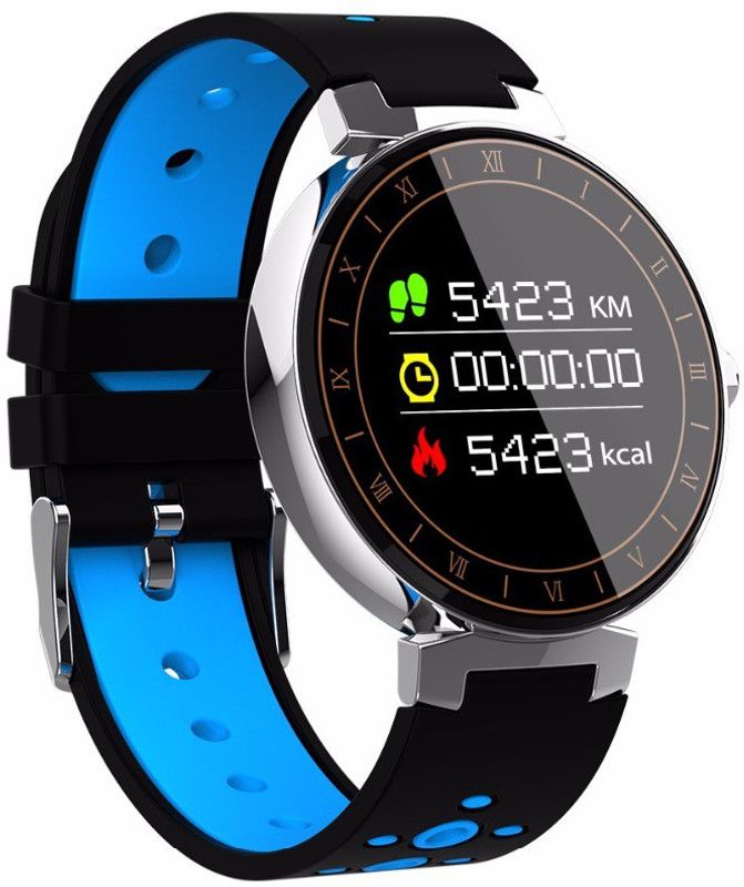 RCE RCE-WB-L8-blue Fitness Smartwatch  (Black Strap, Free Size)