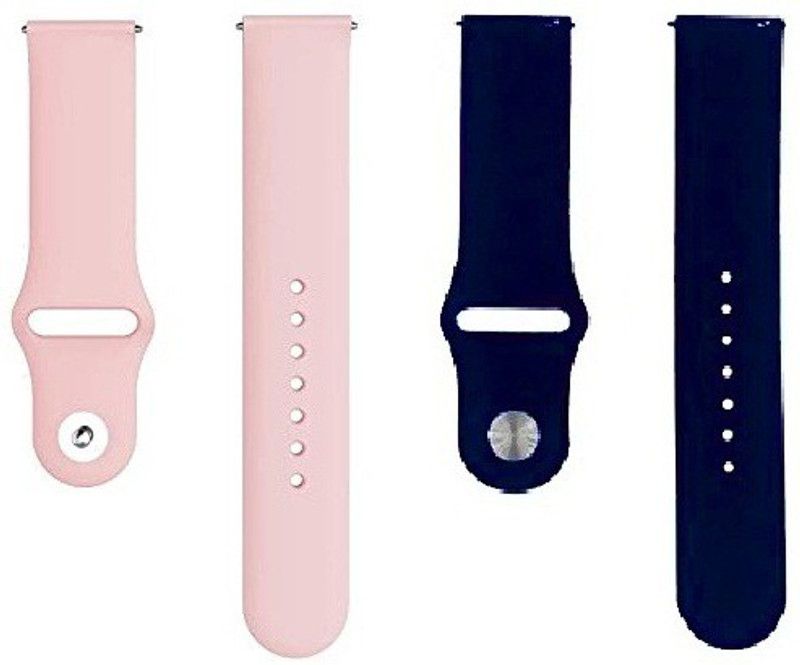 BLACK LOVIES 20 MM Soft Silicon Smartwatch Strap Compatible With BO_AT Vertex Smart Watch Strap  (Pink, Blue)