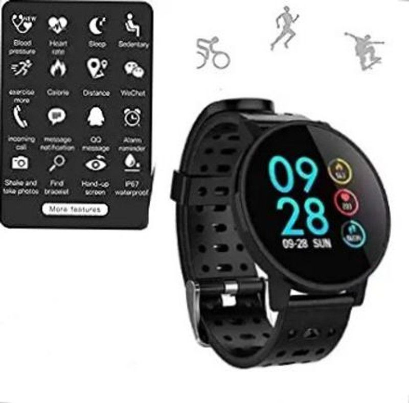 Bydye Id119 smart watch with HD touchscreen display(black strap only) Smartwatch  (Black Strap, free size)