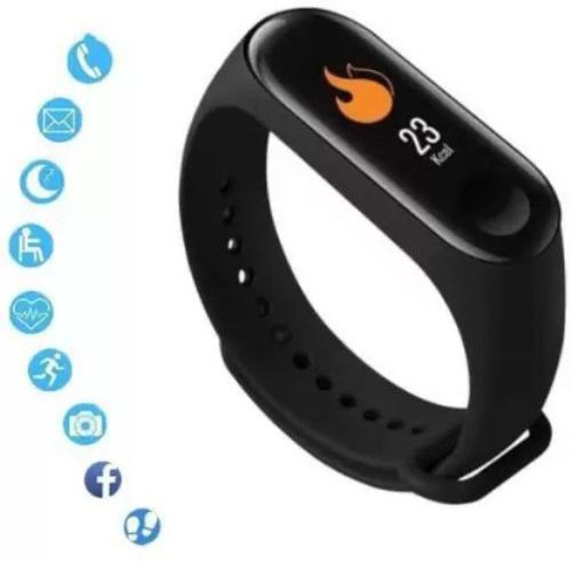 SYARA OAN_156R_M4 Fitness band  (Black Strap, Size : Free Size)