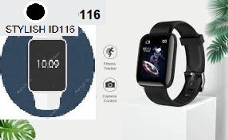 BYMAYA A1105 ID116_LATEST FITNESS TRACKER ACTIVITY TRACKER SMART WATCH (PACK OF 1) Smartwatch  (Black Strap, Free)