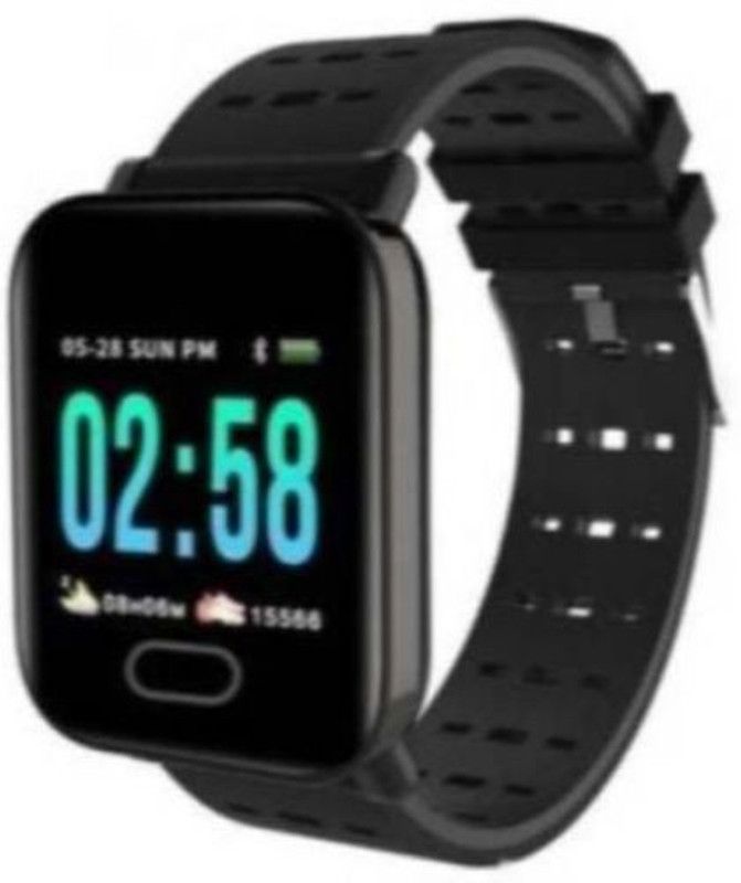GUGGU HQB_387K_A6 Fitness band  (Black Strap, Size : Free Size)