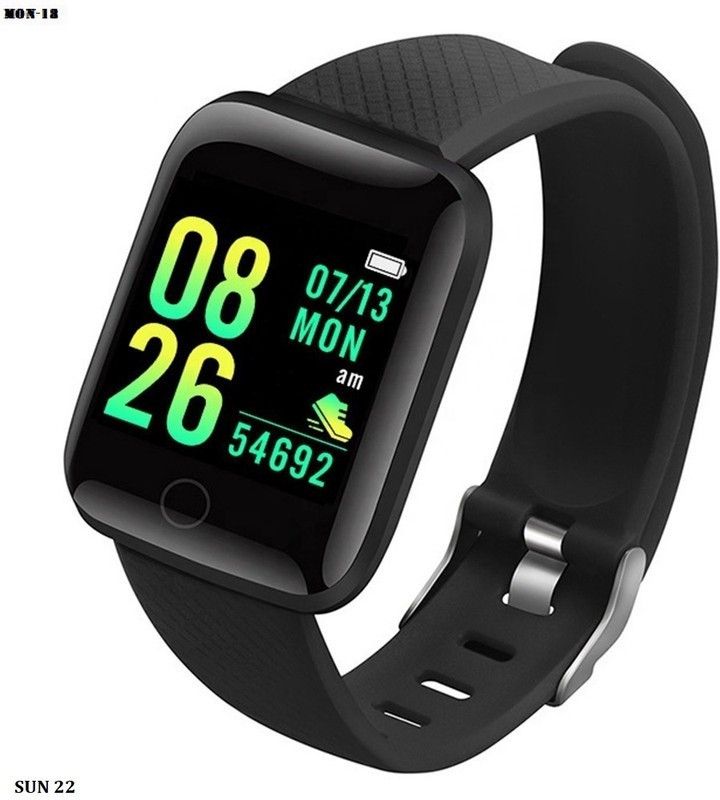 Bygaura A61(ID116) FITNESS TRACKER ACTIVITY TRACKER SMART WATCH(PACK OF 1)(PACK OF 1) Smartwatch  (Black Strap, free)