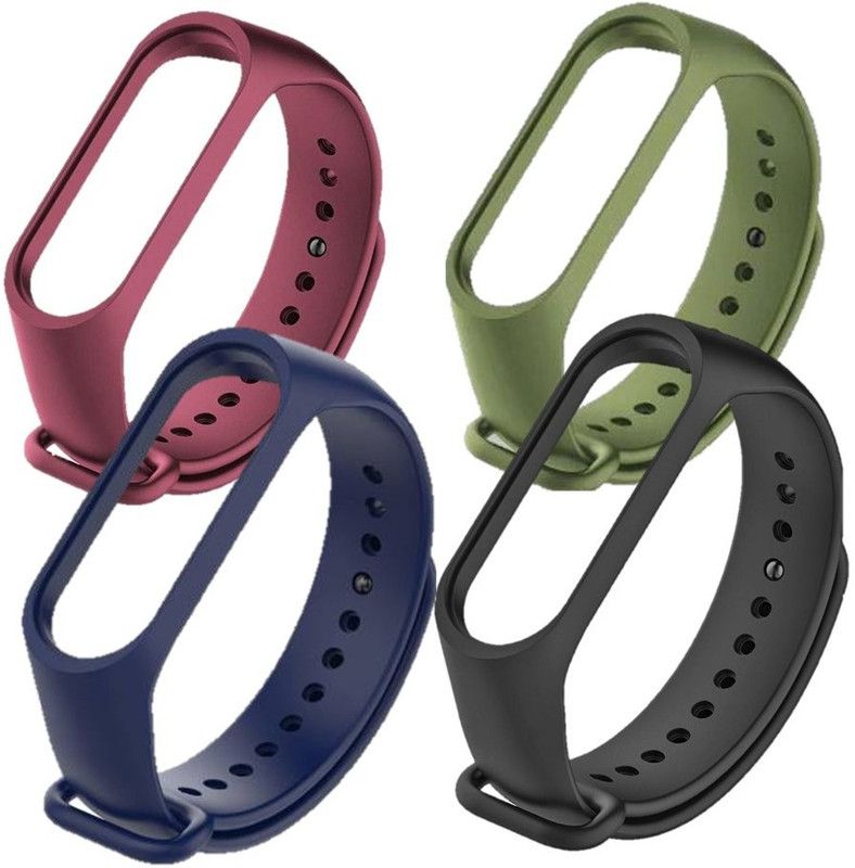 TECHWIND Mi Band 3/4 Strap Combo Pack Xiaomi Mi Band 4/3 Strap and Mi Band 4/3 Smart Band Strap  (Mullti Color)