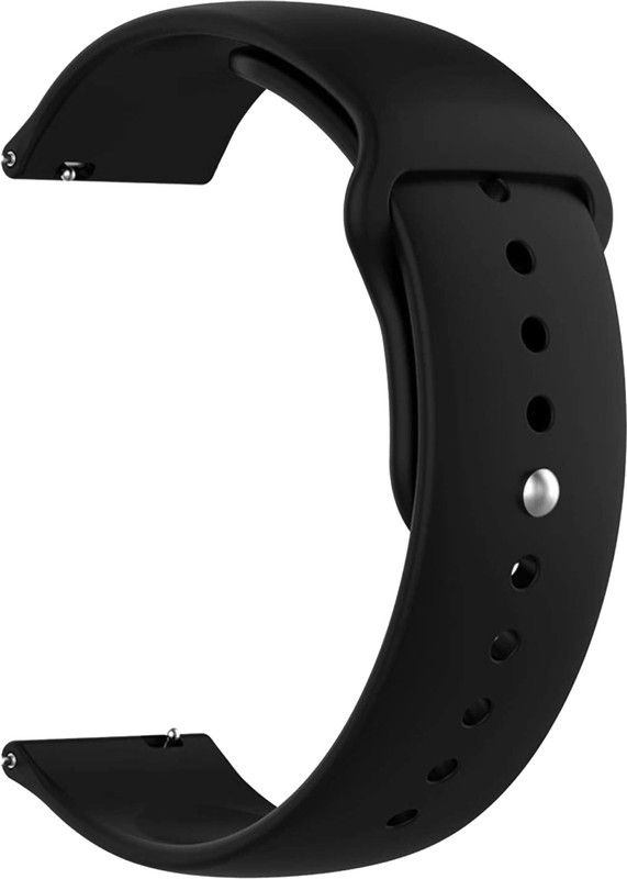 ACM Watch Strap Silicone Belt for Zebronics Zeb-Fit1020ch Smartwatch Sports Black Smart Watch Strap  (Black)